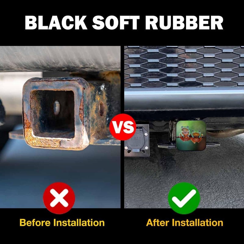 Beabes Trailer Hitch Cover Plug Tree Frog, Cute Animal Tree Frog Tree Branch Trailer Hitch Cover Plug Cap Insert Fits 2" Receivers Black Receiver Tube Hitch Plug for RVs SUVs and Cars - Image 5